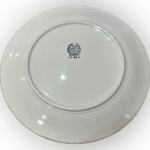 VINTAGE TAYLOR SMITH TAYLOR USA 7.25” ROUND PLATE CROSS STITCH PATTERN ROPE EDGE - Picture 4 of 5